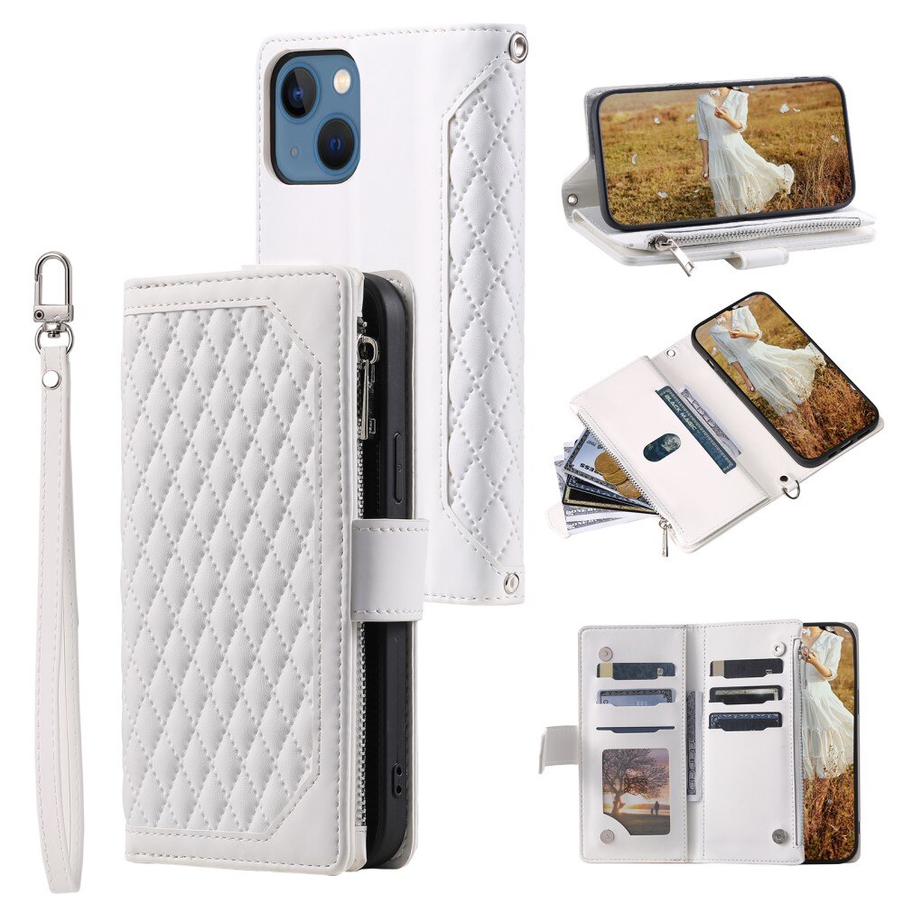 iPhone 15 Wallet/Purse Quilted White