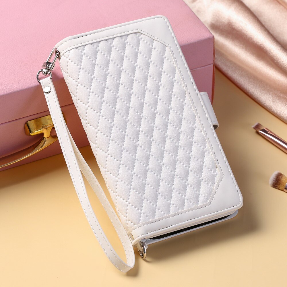 iPhone 15 Wallet/Purse Quilted White