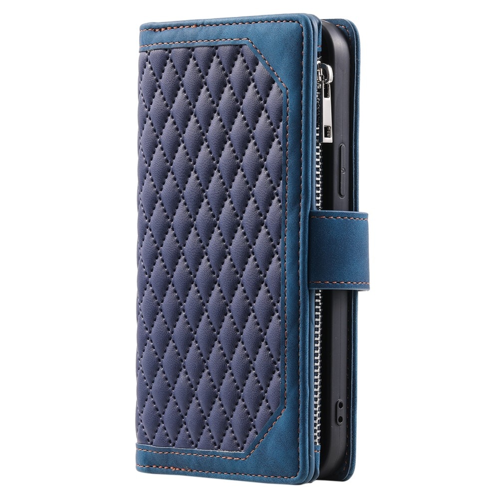 iPhone 15 Plus Wallet/Purse Quilted Blue