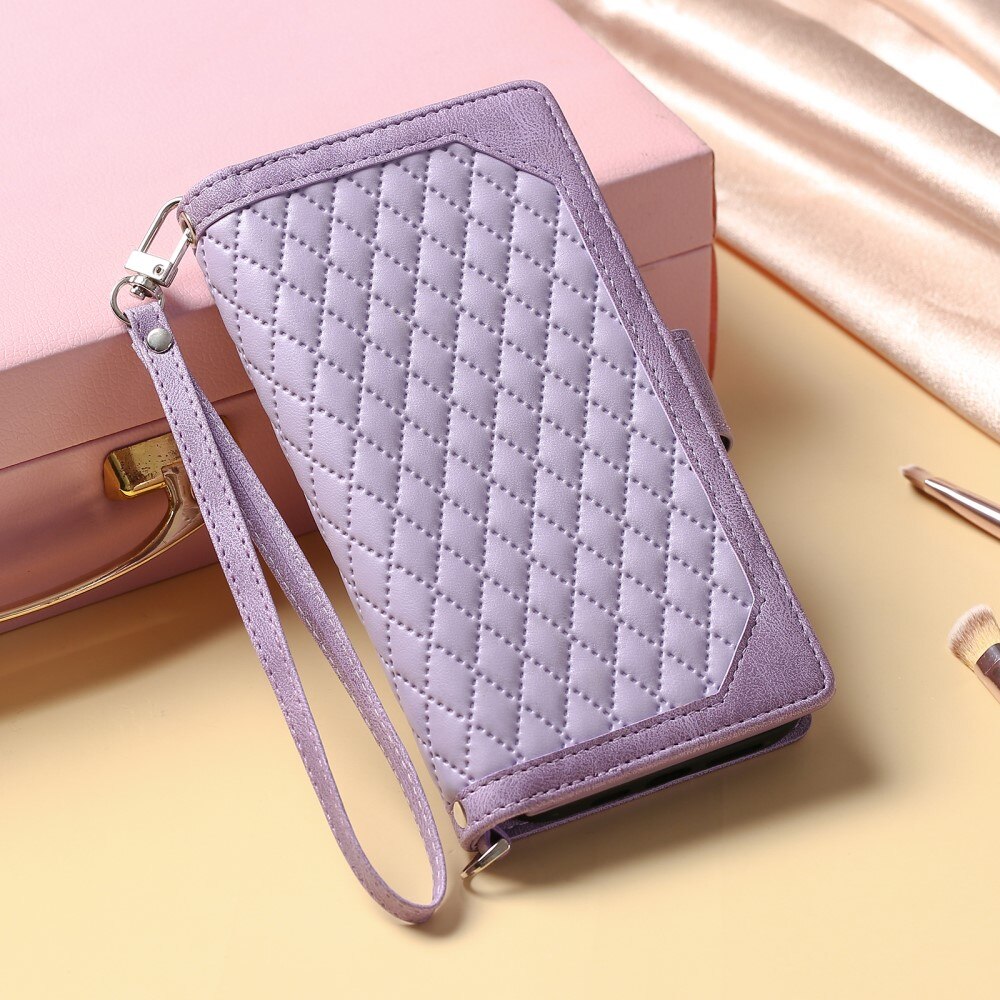 iPhone 15 Plus Wallet/Purse Quilted Purple