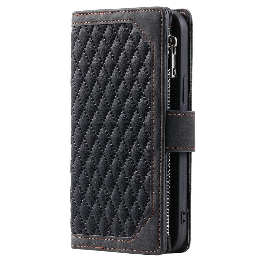 iPhone 15 Plus Wallet/Purse Quilted Black