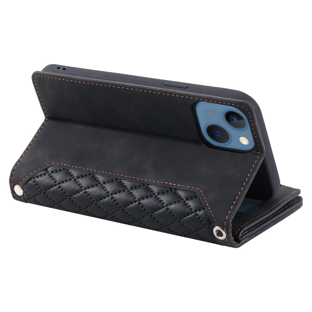 iPhone 15 Plus Wallet/Purse Quilted Black