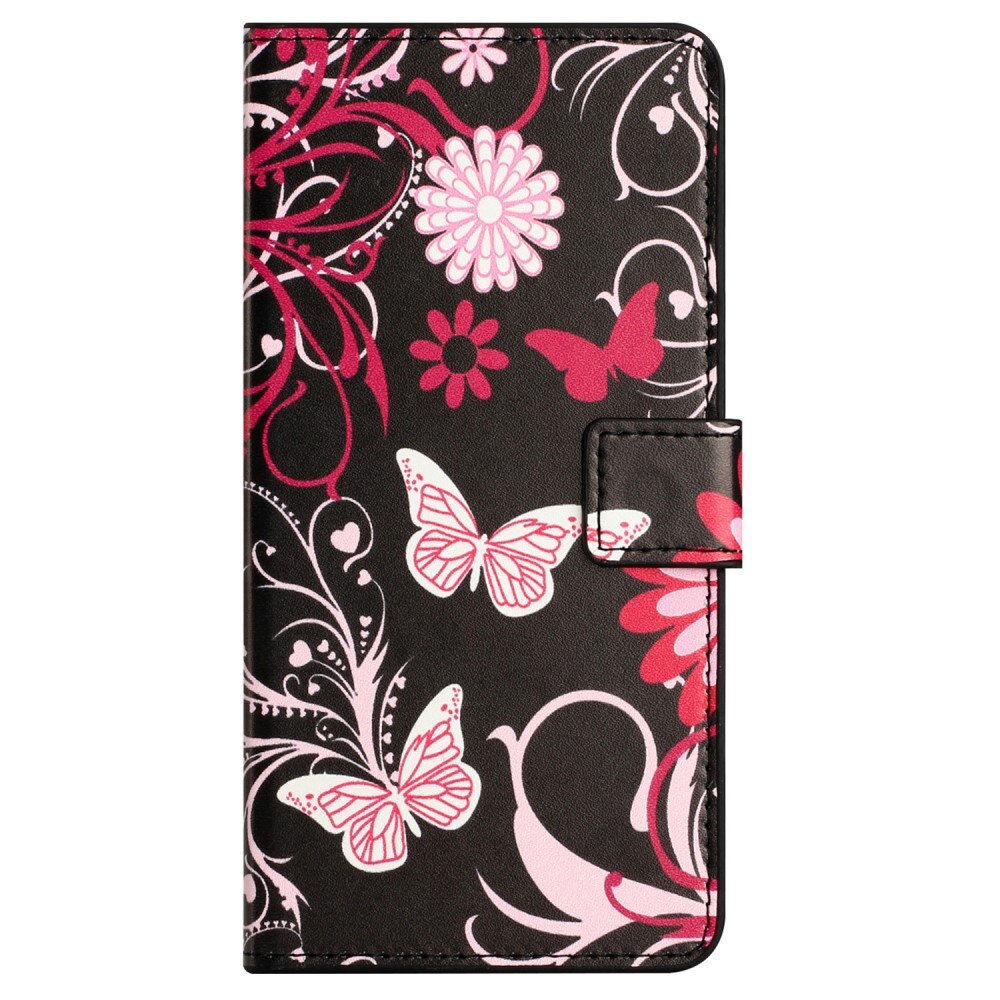 Samsung Galaxy S23 FE Wallet Case Black Butterfly