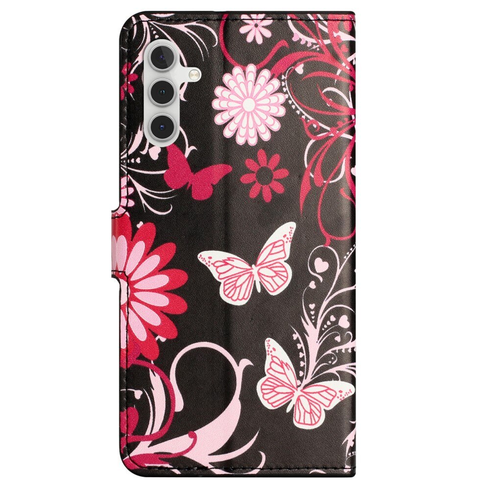 Samsung Galaxy S23 FE Wallet Case Black Butterfly