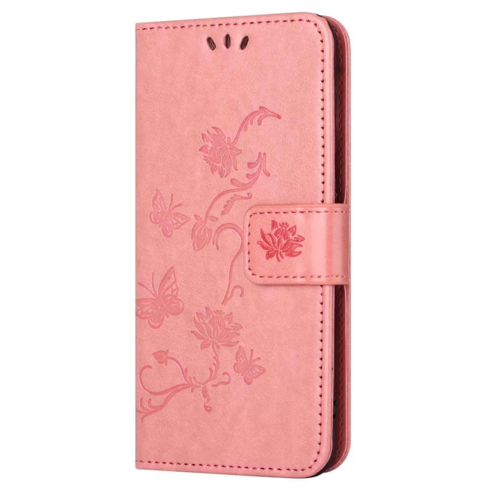 Samsung Galaxy S23 FE Leather Cover Imprinted Butterflies Pink
