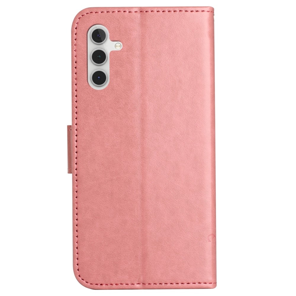 Samsung Galaxy S23 FE Leather Cover Imprinted Butterflies Pink