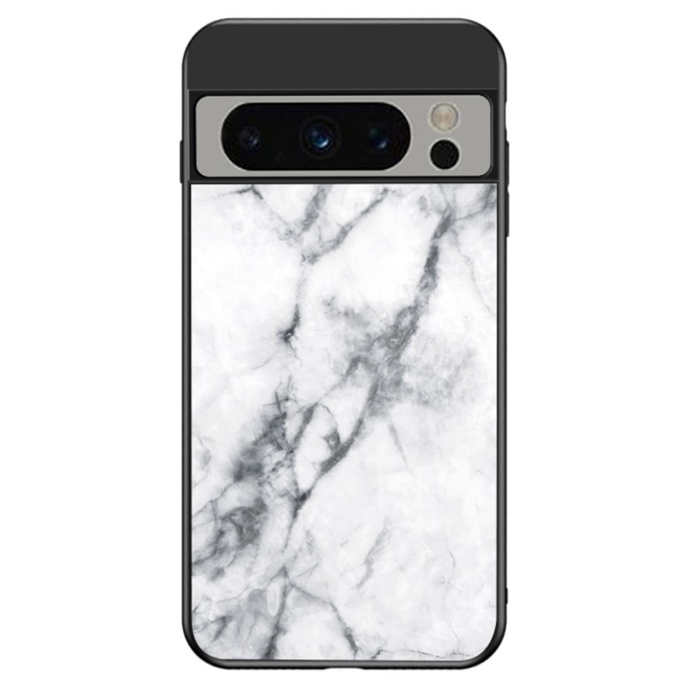 Google Pixel 8 Pro Tempered Glass Case White Marble