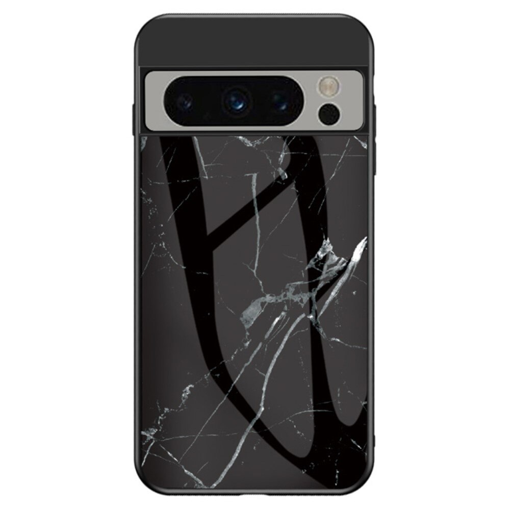 Google Pixel 8 Pro Tempered Glass Case Black Marble