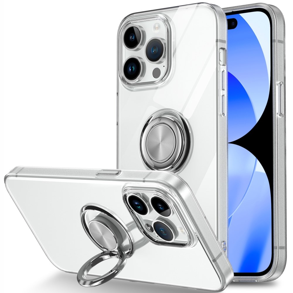 iPhone 15 Finger Ring Kickstand Case Transparant