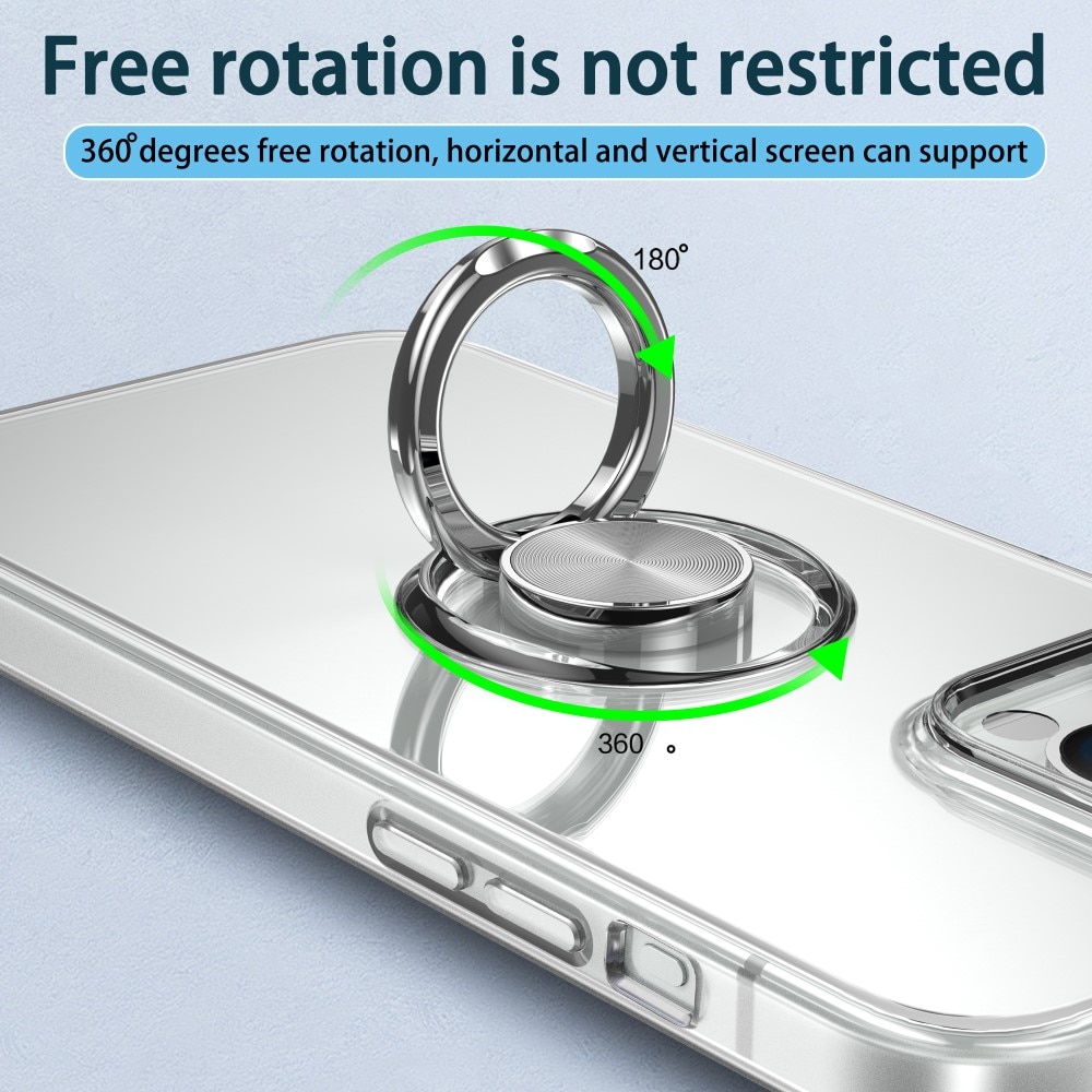iPhone 15 Pro Max Finger Ring Kickstand Case Transparant