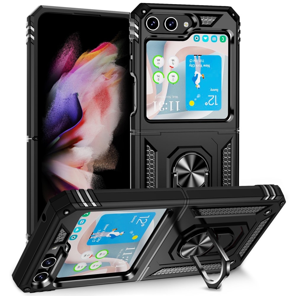 Samsung Galaxy Z Flip 5 Hybrid Case Tech Ring Black