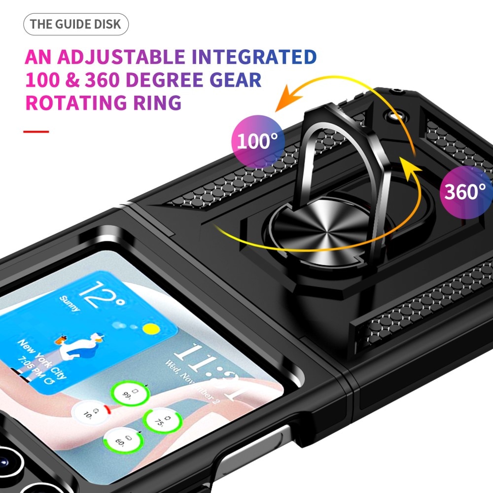 Samsung Galaxy Z Flip 5 Hybrid Case Tech Ring Black