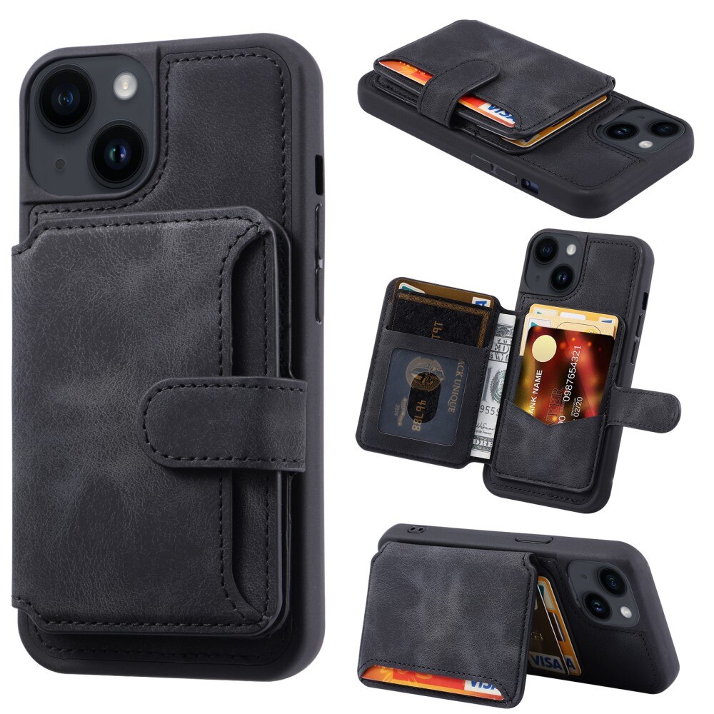 iPhone 15 Plus RFID blocking Multi-slot Cover Black