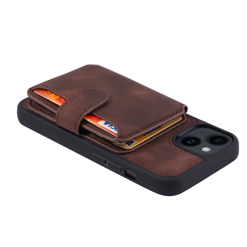 iPhone 15 RFID blocking Multi-slot Cover Brown
