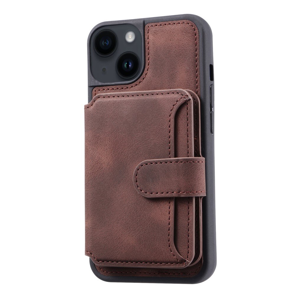 iPhone 15 RFID blocking Multi-slot Cover Brown