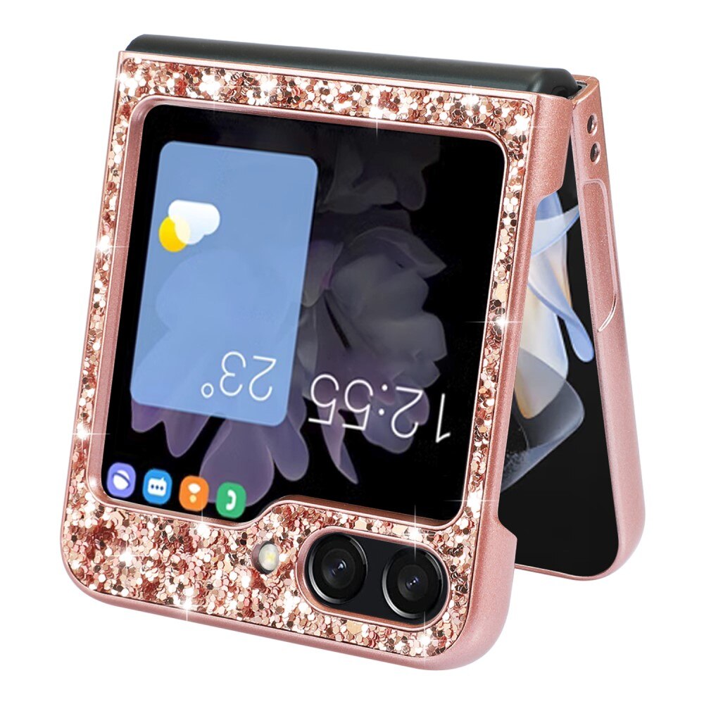 Samsung Galaxy Z Flip 5 Glitter Case Rose Gold