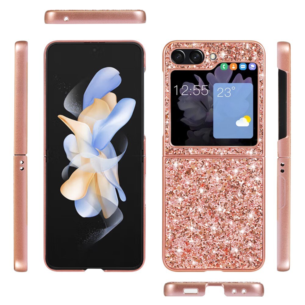 Samsung Galaxy Z Flip 5 Glitter Case Rose Gold