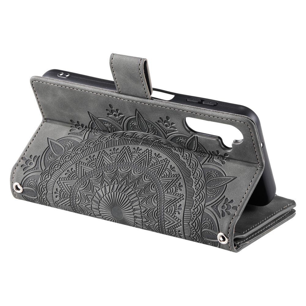 Samsung Galaxy S23 FE Wallet/Purse Mandala Grey