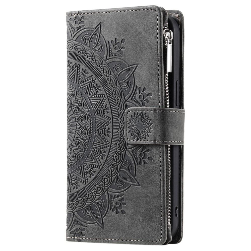 Samsung Galaxy S23 FE Wallet/Purse Mandala Grey