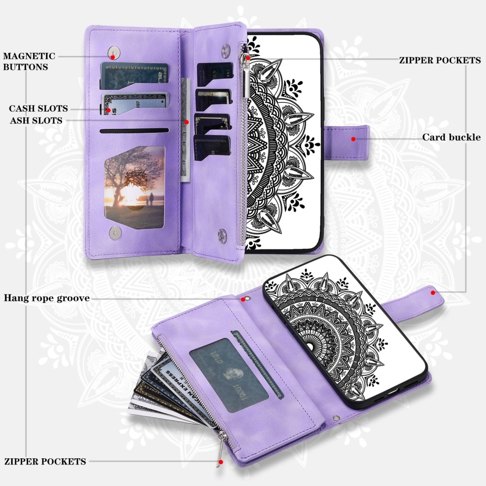 Samsung Galaxy S23 FE Wallet/Purse Mandala Purple