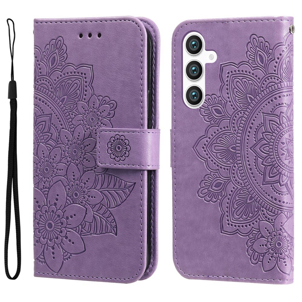 Samsung Galaxy S23 FE Leather Cover Mandala Purple