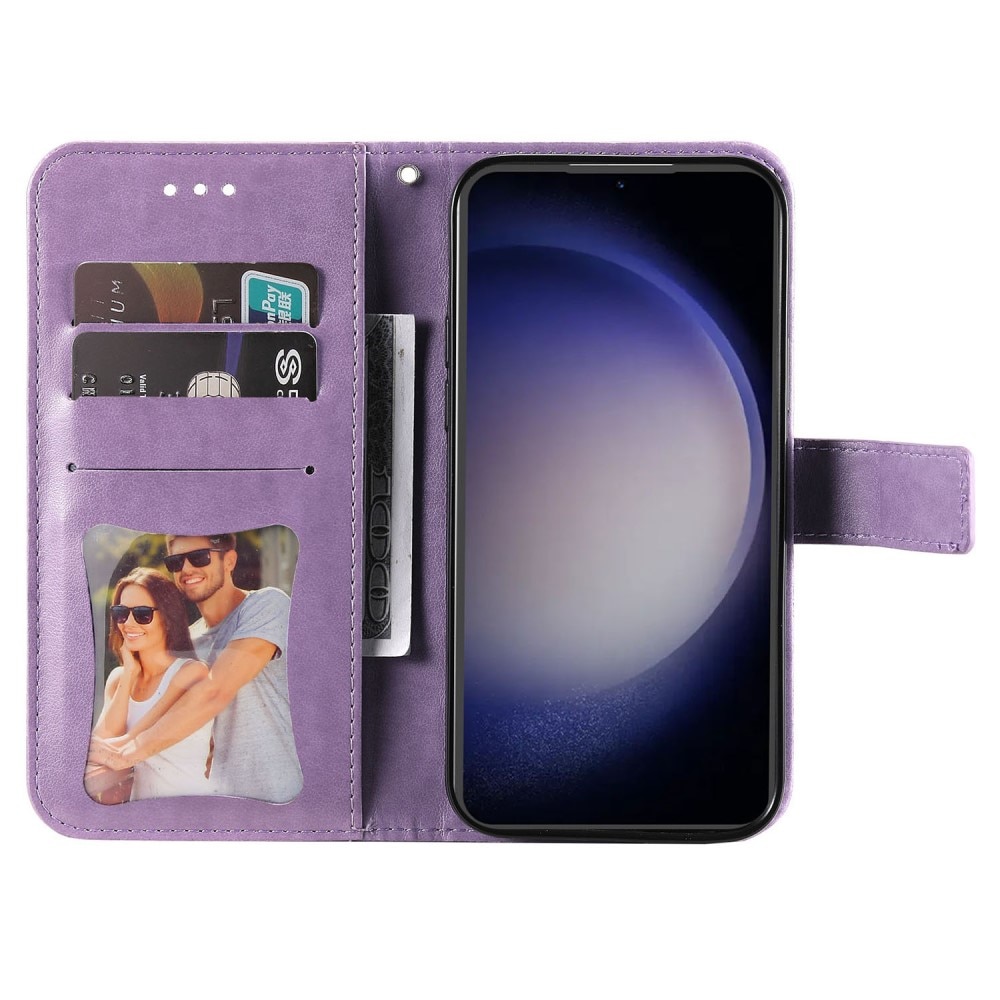 Samsung Galaxy S23 FE Leather Cover Mandala Purple