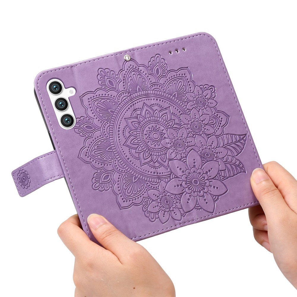 Samsung Galaxy S23 FE Leather Cover Mandala Purple