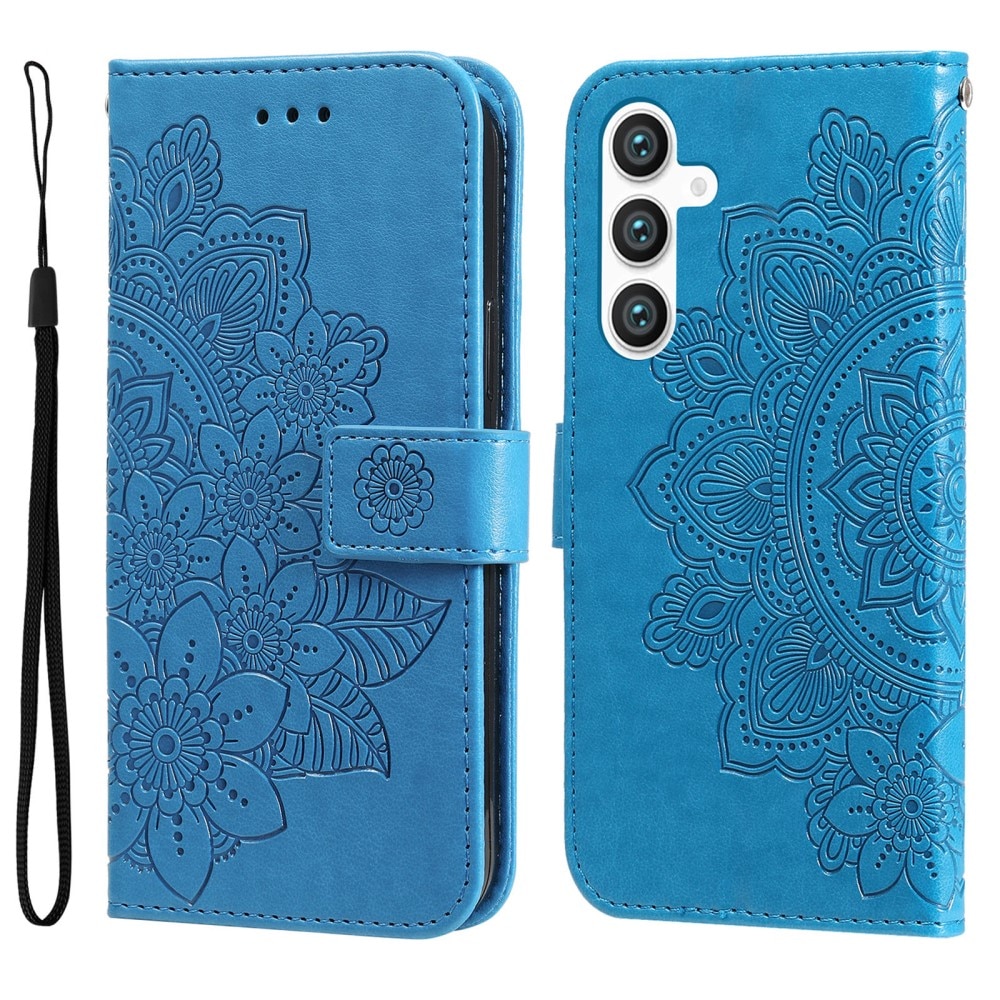 Samsung Galaxy S23 FE Leather Cover Mandala Blue