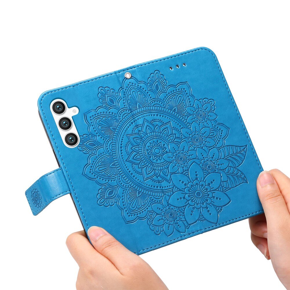 Samsung Galaxy S23 FE Leather Cover Mandala Blue