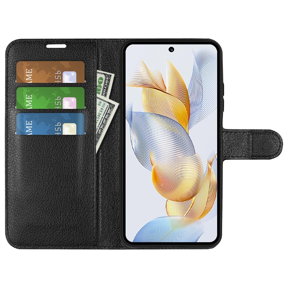 Honor 90 Wallet Book Cover Black