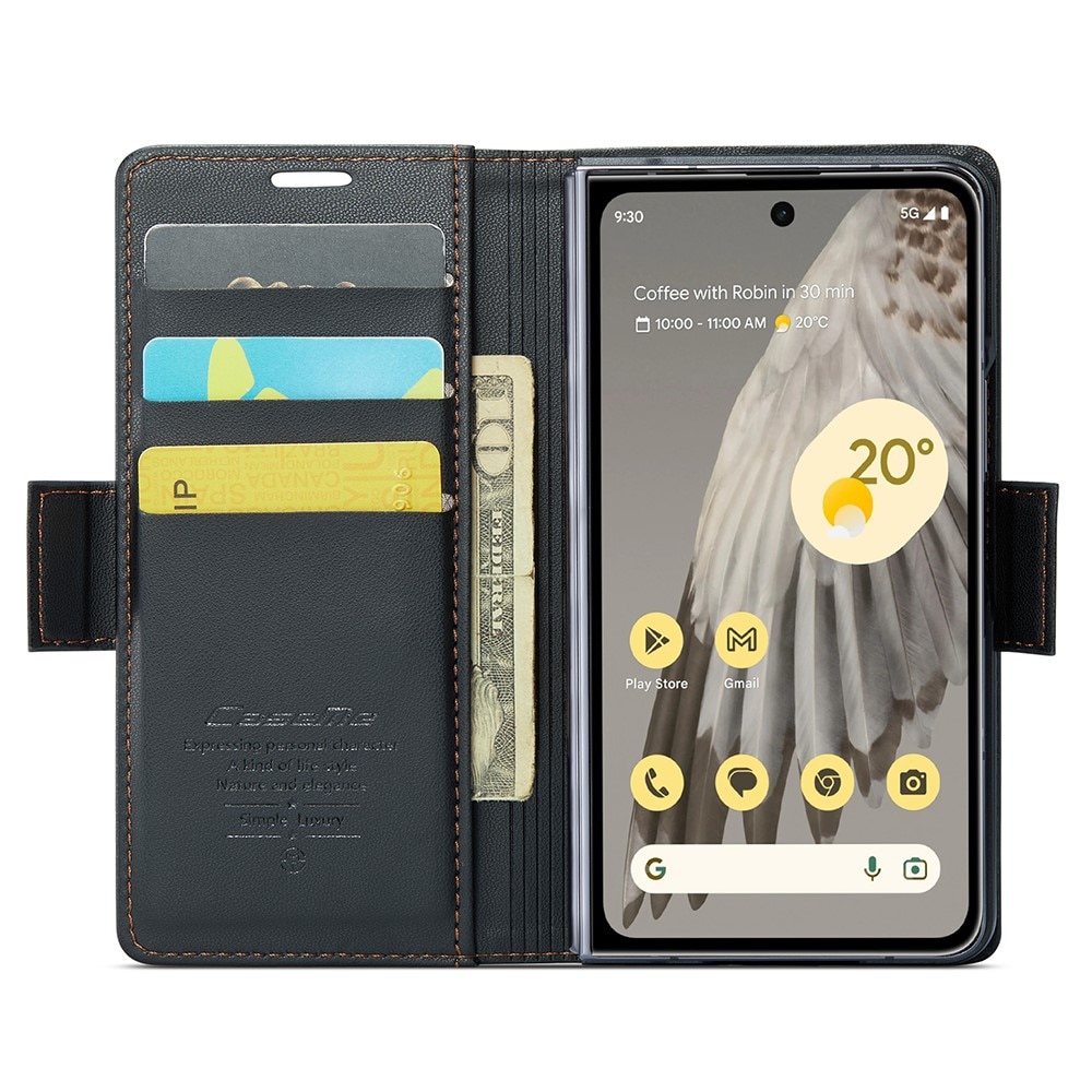 Google Pixel Fold RFID blocking Slim Wallet Case Black