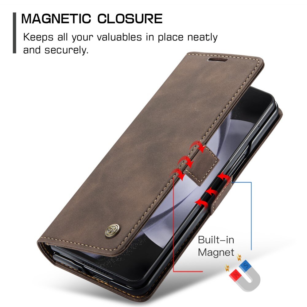 Samsung Galaxy Z Fold 5 Slim Wallet Case Brown