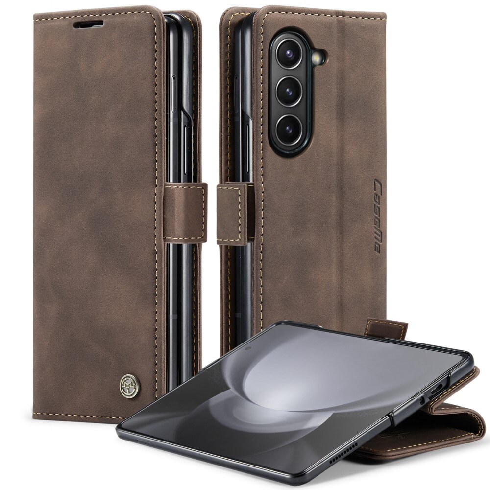 Samsung Galaxy Z Fold 5 Slim Wallet Case Brown