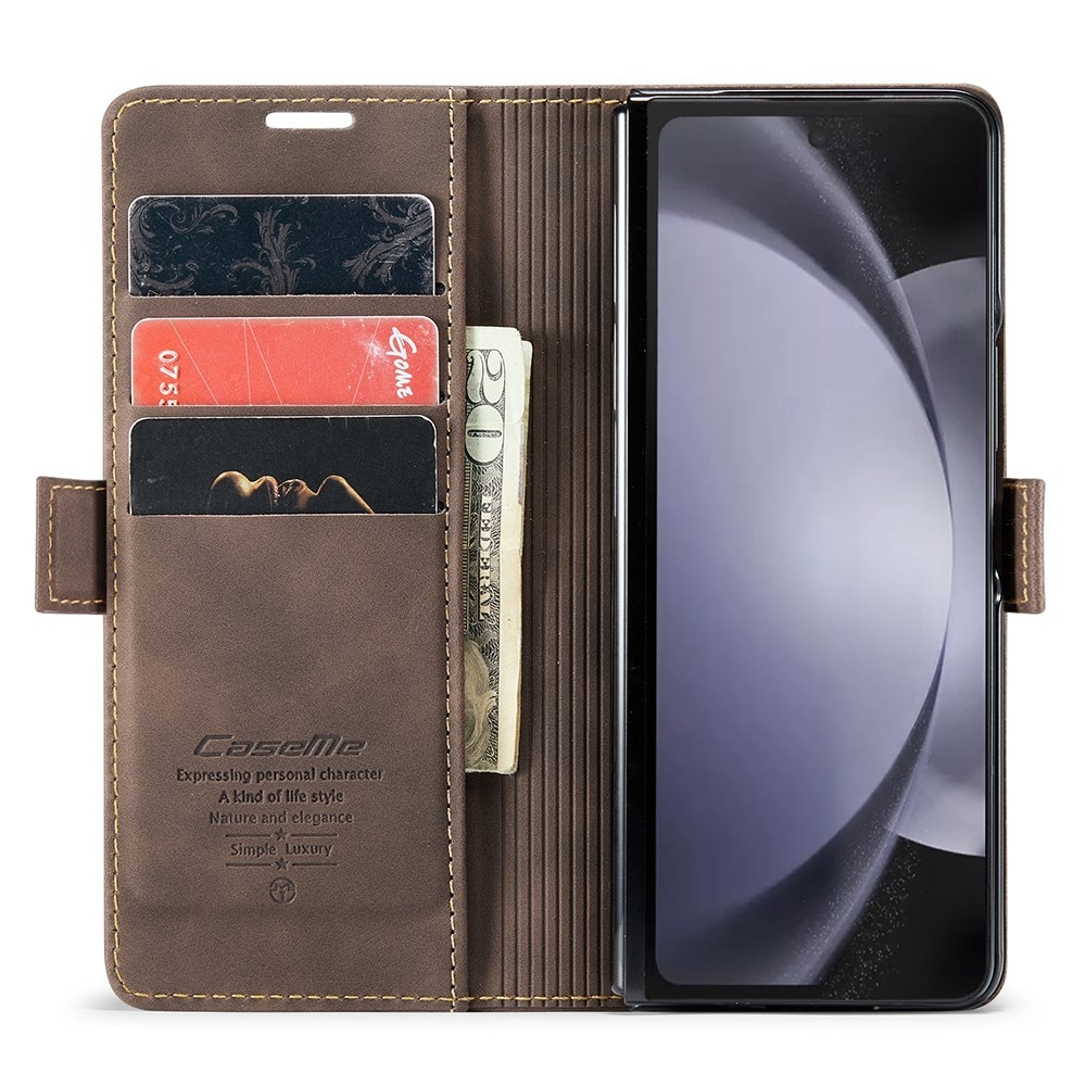 Samsung Galaxy Z Fold 6 Slim Wallet Case Brown