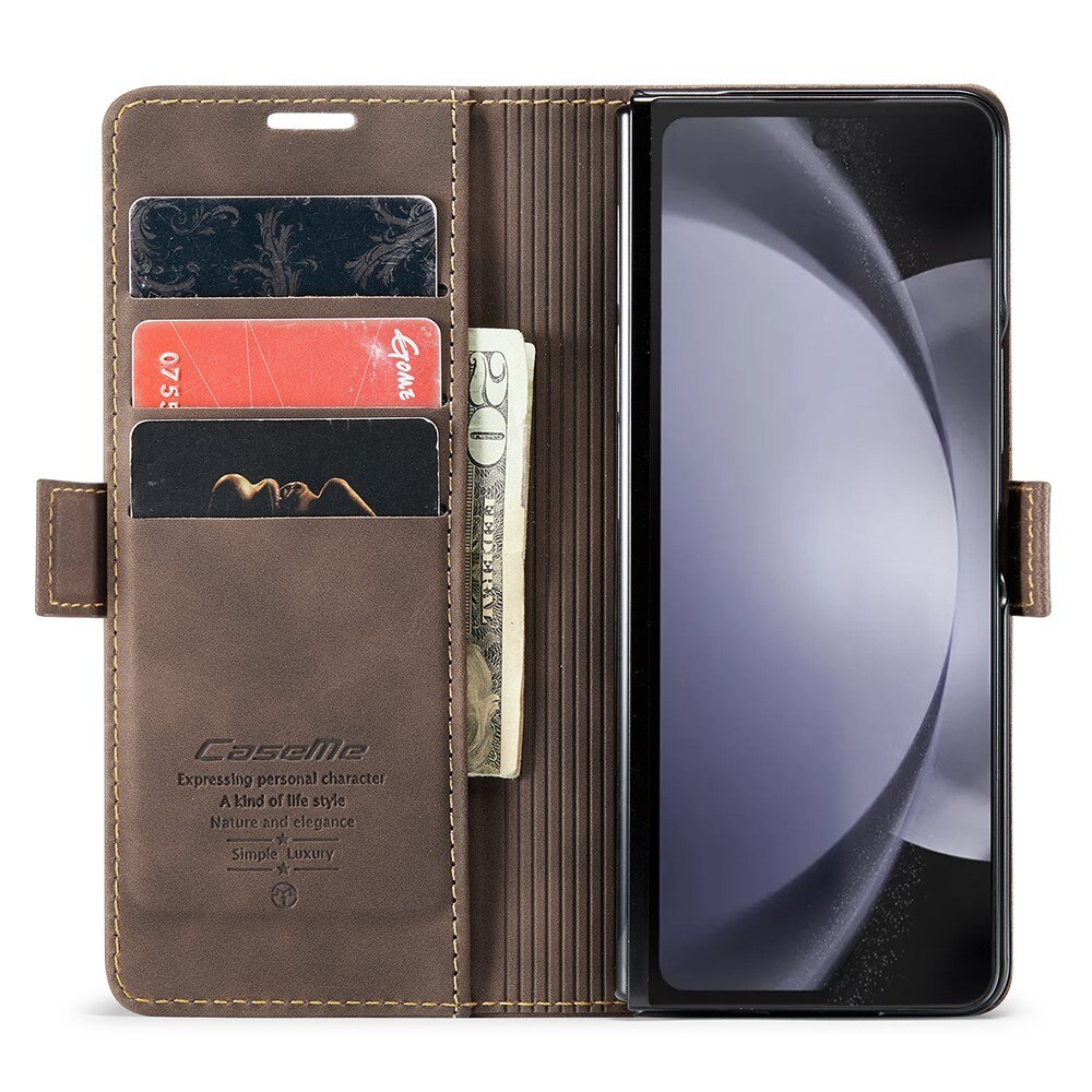 Samsung Galaxy Z Fold 5 Slim Wallet Case Brown