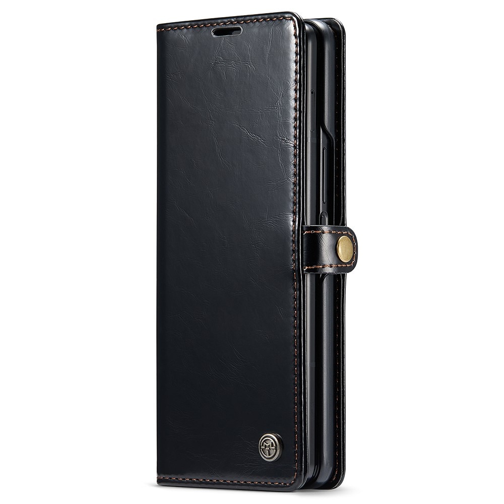 Samsung Galaxy Z Fold 5 Leather Cover Black