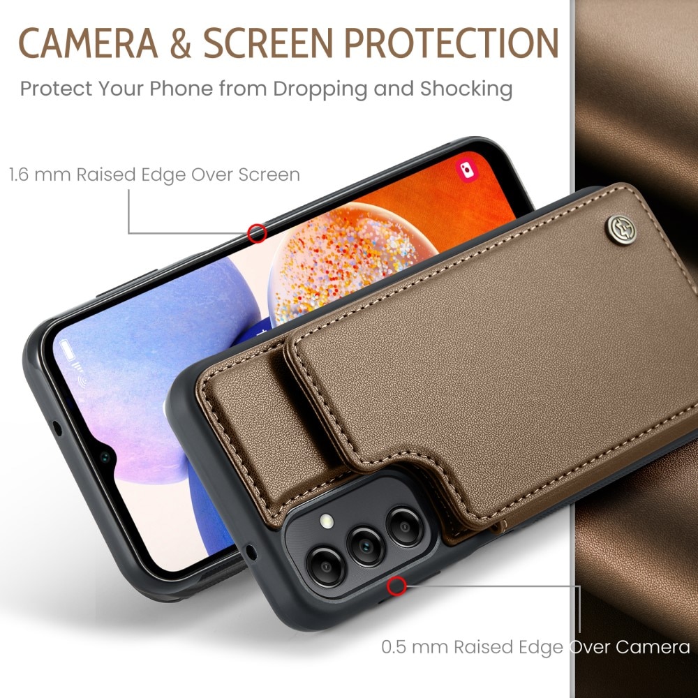 Samsung Galaxy A14 RFID blocking Wallet Cover Brown