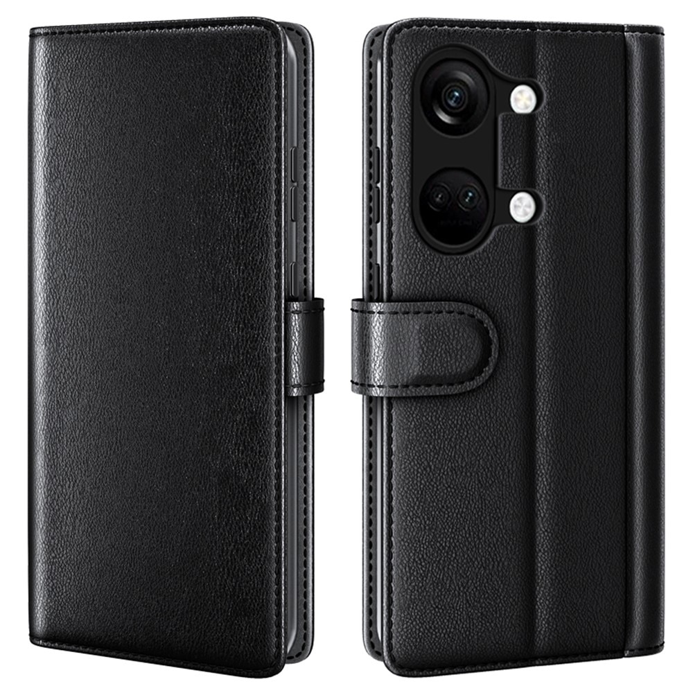 OnePlus Nord 3 Genuine Leather Wallet Case Black