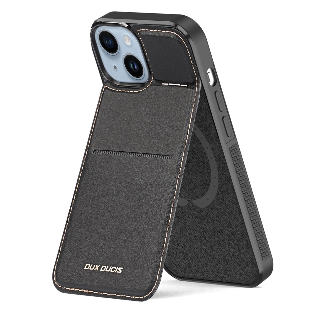 iPhone 15 Rafi Series RFID MagSafe Wallet Stand Case Black