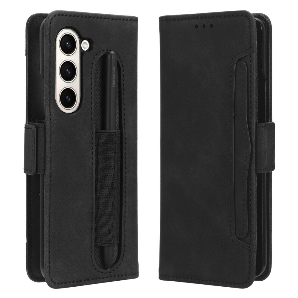 Samsung Galaxy Z Fold 5 Multi Wallet Case w. S-pen holder Black