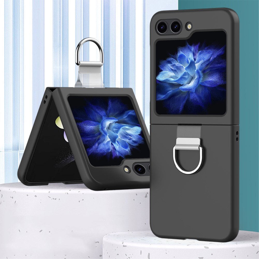 Samsung Galaxy Z Flip 5 Case with detachable ring holder Black