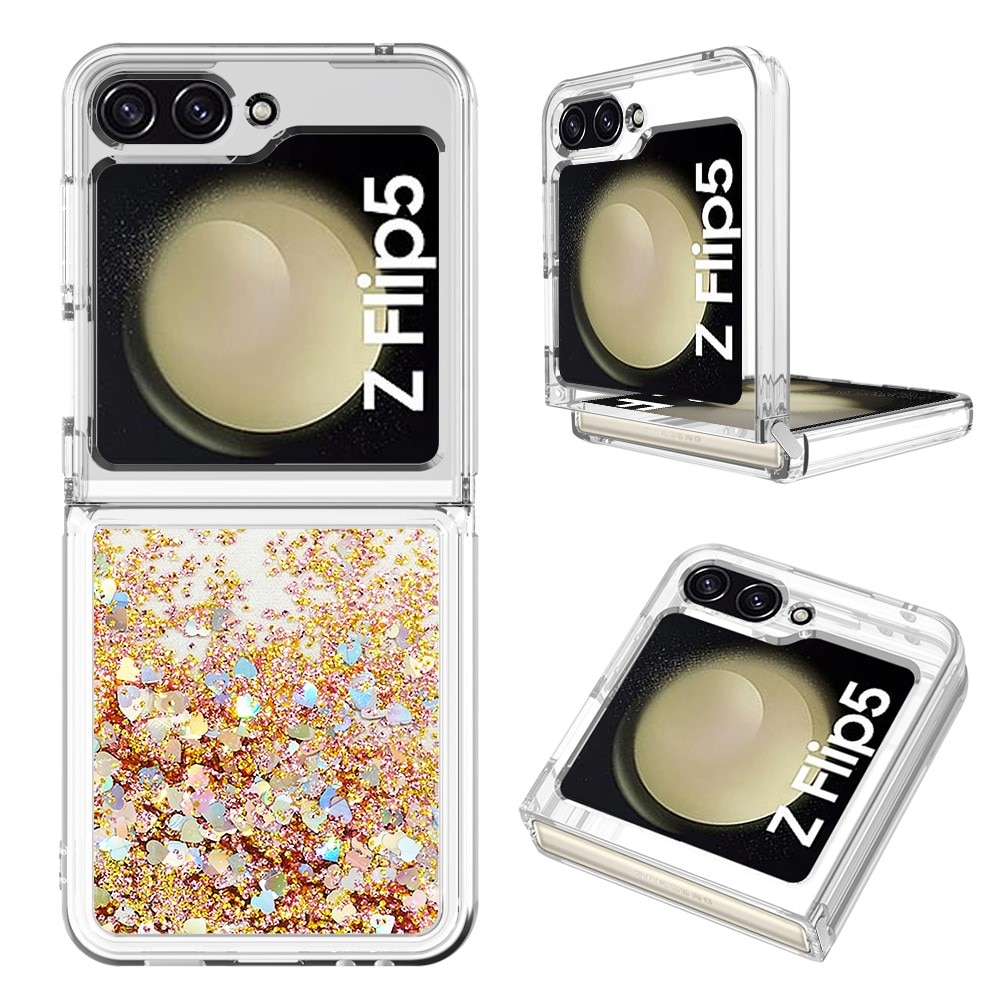 Samsung Galaxy Z Flip 5 Glitter Powder TPU Cover Gold