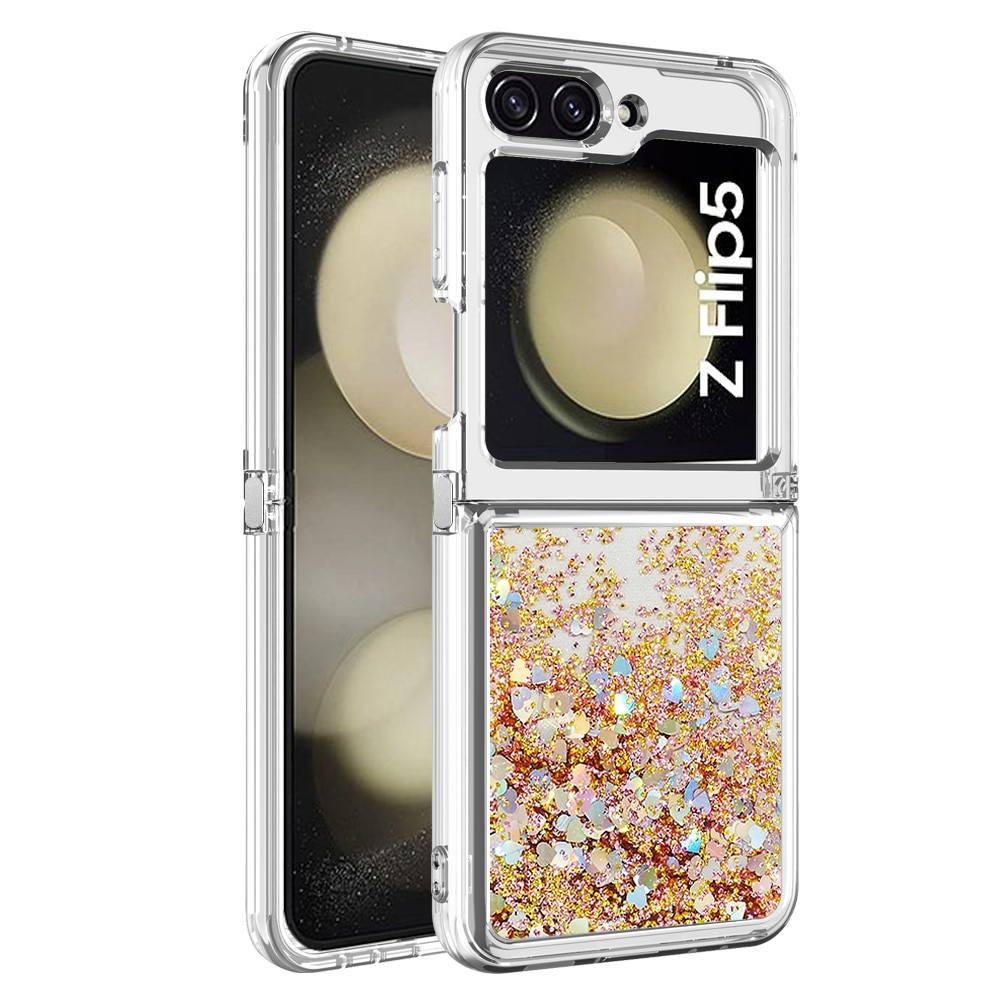 Samsung Galaxy Z Flip 5 Glitter Powder TPU Cover Gold