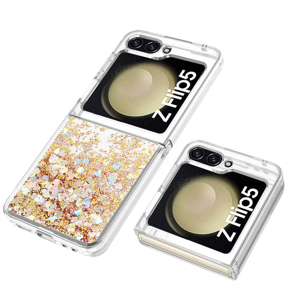 Samsung Galaxy Z Flip 5 Glitter Powder TPU Cover Gold