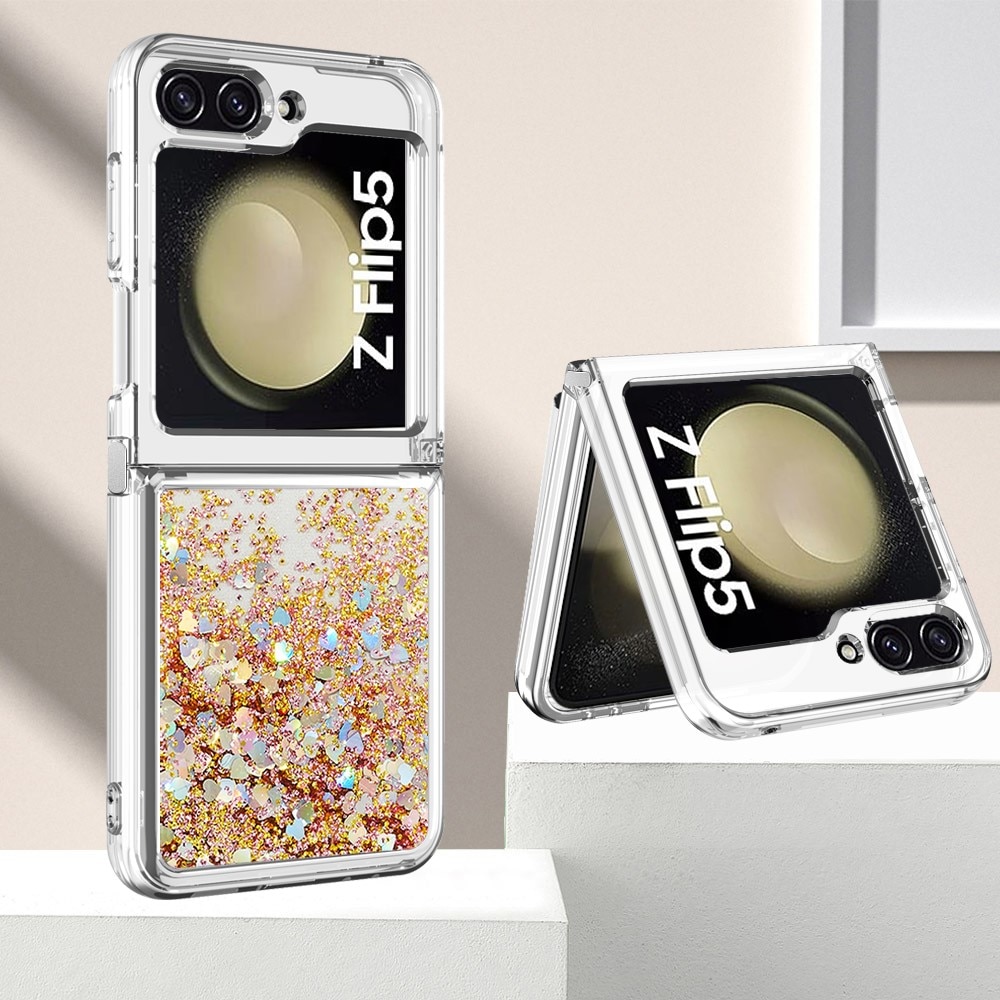 Samsung Galaxy Z Flip 5 Glitter Powder TPU Cover Gold