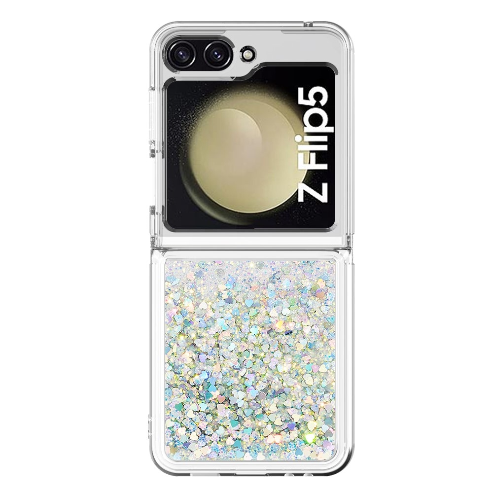 Samsung Galaxy Z Flip 5 Glitter Powder TPU Cover Silver