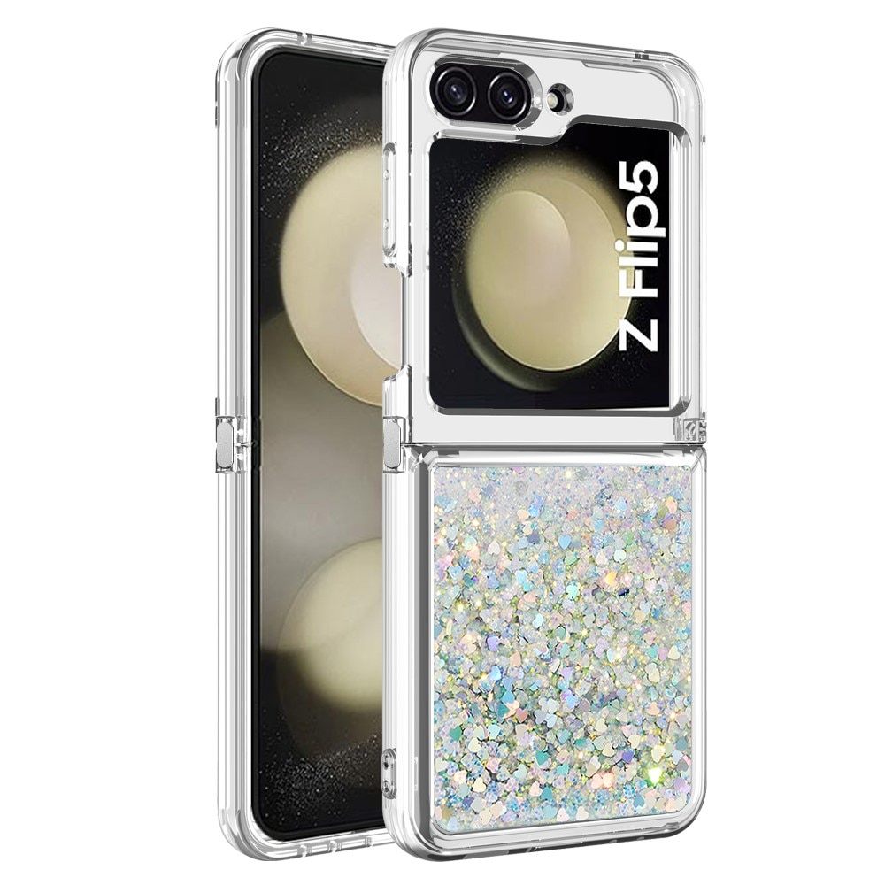 Samsung Galaxy Z Flip 5 Glitter Powder TPU Cover Silver