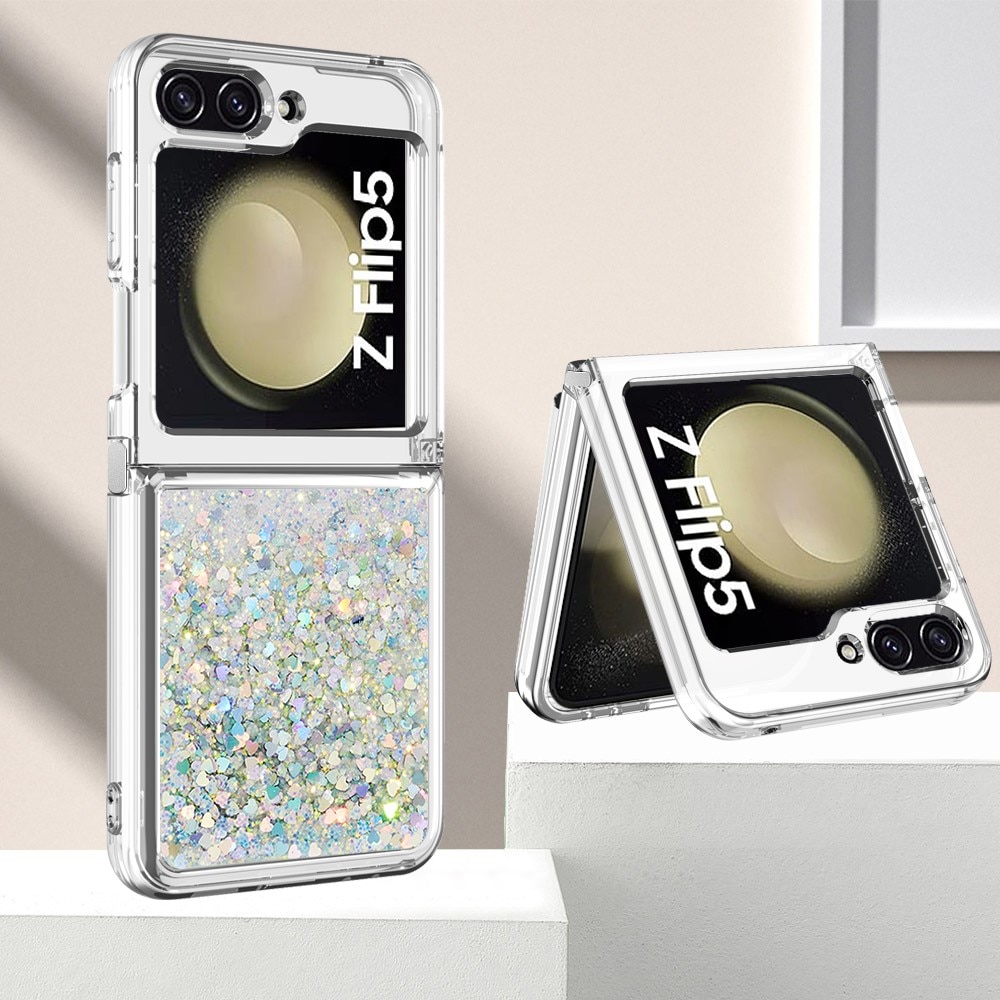 Samsung Galaxy Z Flip 5 Glitter Powder TPU Cover Silver