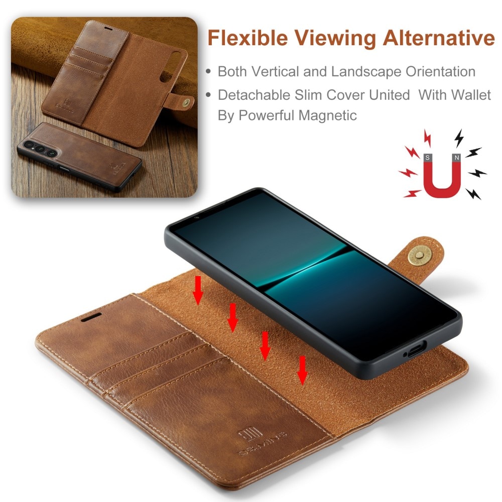 Sony Xperia 5 V Magnet Wallet Cognac