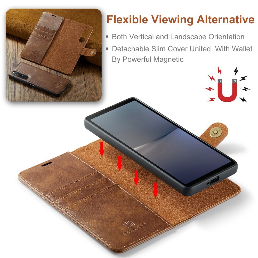 Sony Xperia 10 V Magnet Wallet Cognac